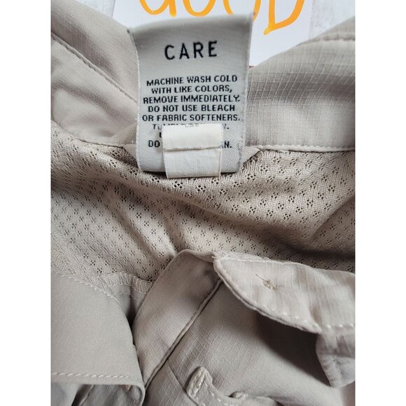 REI Womens Beige Long Sleeve Button-Up Shirt Large Lightweight Outdoor Hiking - Picture 4 of 8